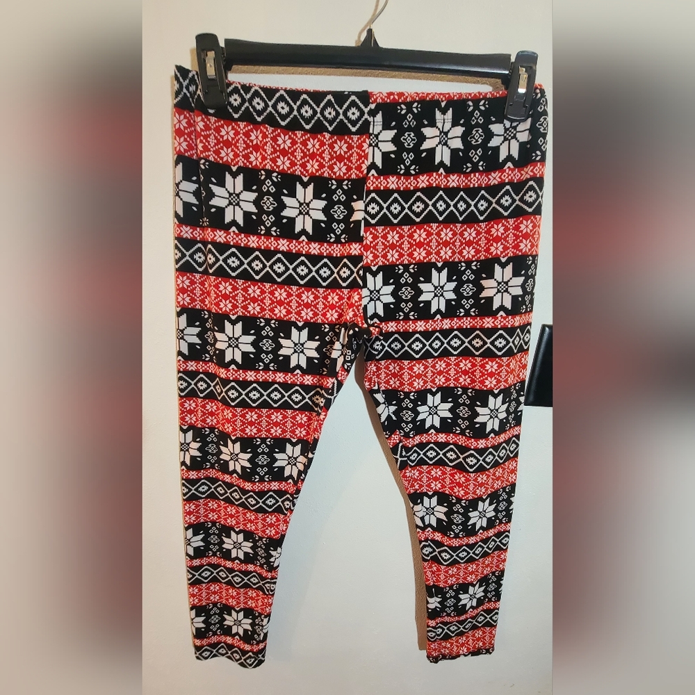 Christmas print leggings, size XL.